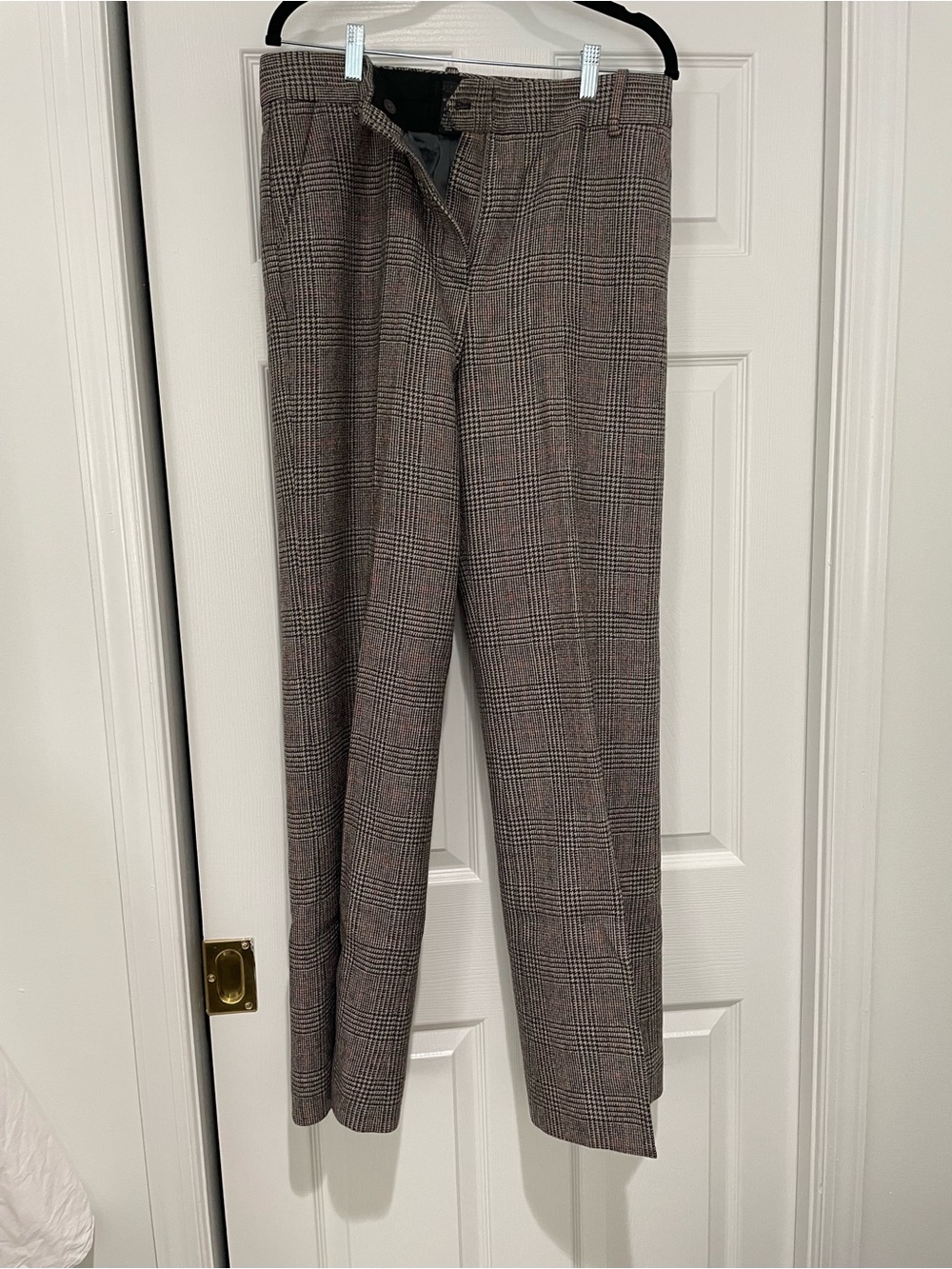 Women’s J. Crew Collection Dress Pants in Brown Glen Check
